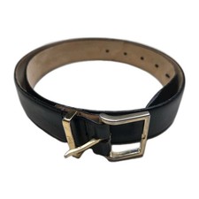 Vintage Yves Saint Laurent Women YSL Black Belt Glove Tanned Cowhide Gold 34 -85