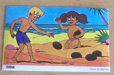 1974 GALAK YANN et MARINA CHOCOLAT BLANC AUTOCOLLANT D'ORIGINE - Photo 1/2
