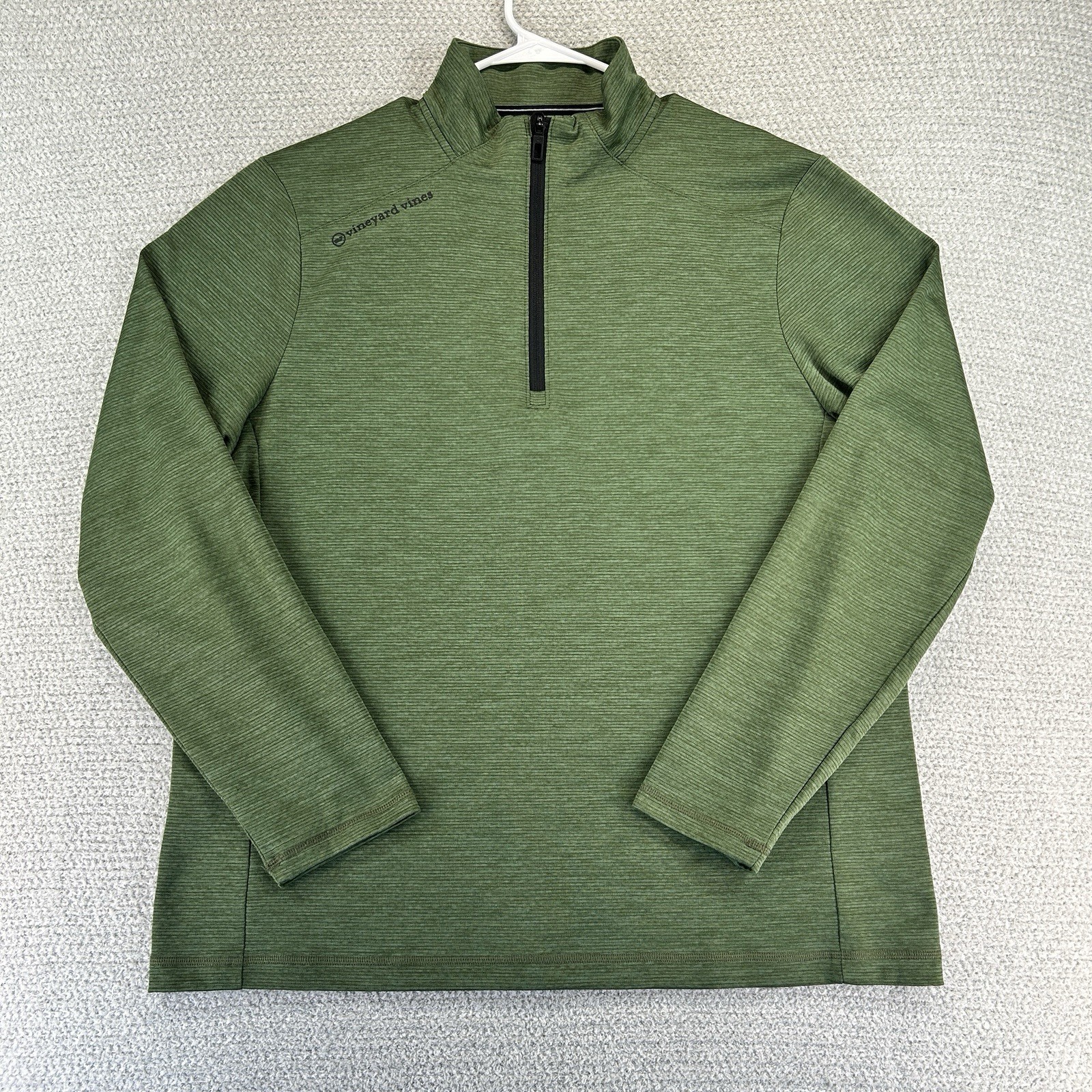 Vineyard Vines Pullover Mens Large Green On The Go Sankaty 1/4 Zip Performance