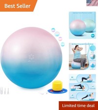 Extra Thick Exercise Ball - 25.6''Yoga Ball with Quick Pump - Anti-Burst and ...