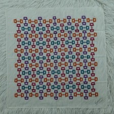 Vintage GUCCI White Cotton Mini Scarf Pocket Square 16.5" X 16.5" Q682
