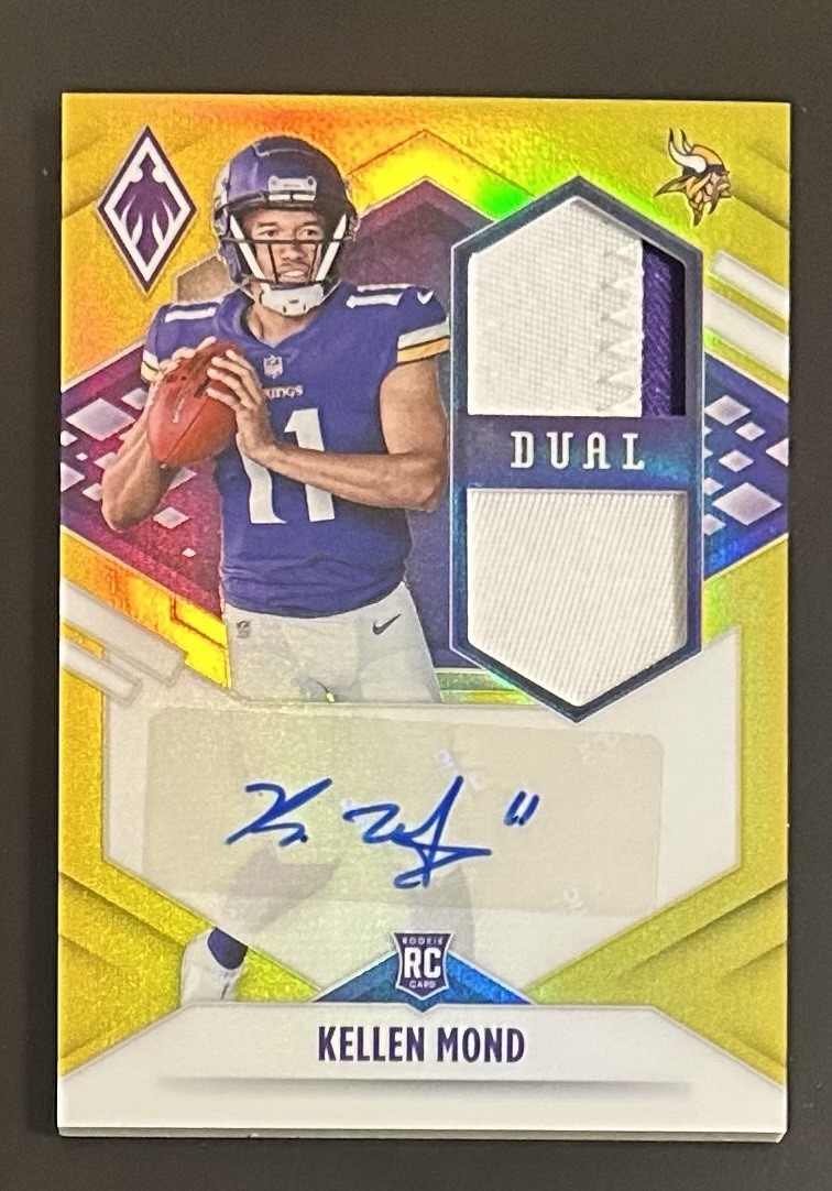 Kellen Mond Panini Phoenix Rps Rookie Auto Dual Jersey #KMO Prime Yellow