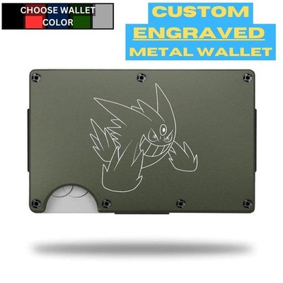 Custom GENGAR POKE-MON #2 Laser Engraved Wallet - Pick A Wallet Color