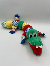 KIDS II 2 My Lil Pal Al Alligator Rattle Crinkle Squeaker Plush 21" 1997 Green