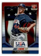 2014 Jake Lemoine Panini USA Baseball Red and Blue Prizms Rookie 142/149