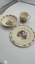 Royal Doulton Bunnykins 3pc Bone China Plate Bowl Cup Set England 1984