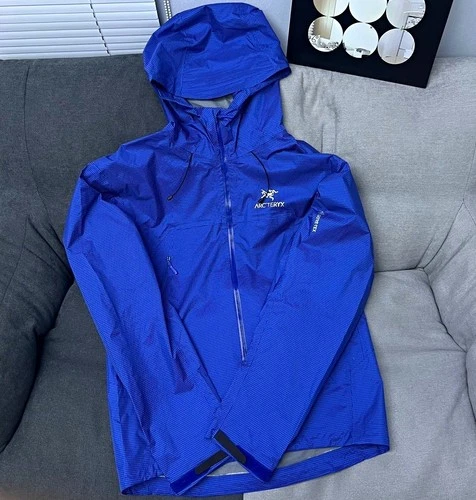 Arc'teryx Men's Hooded Waterproof Rain Jacket Blue Zip Acrylic Size M - product listing photo