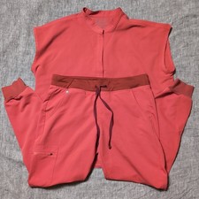 Figs Scrub Set Women's - Rafaela Top L, Zamora Pants M - Clay Orange Limited Ed
