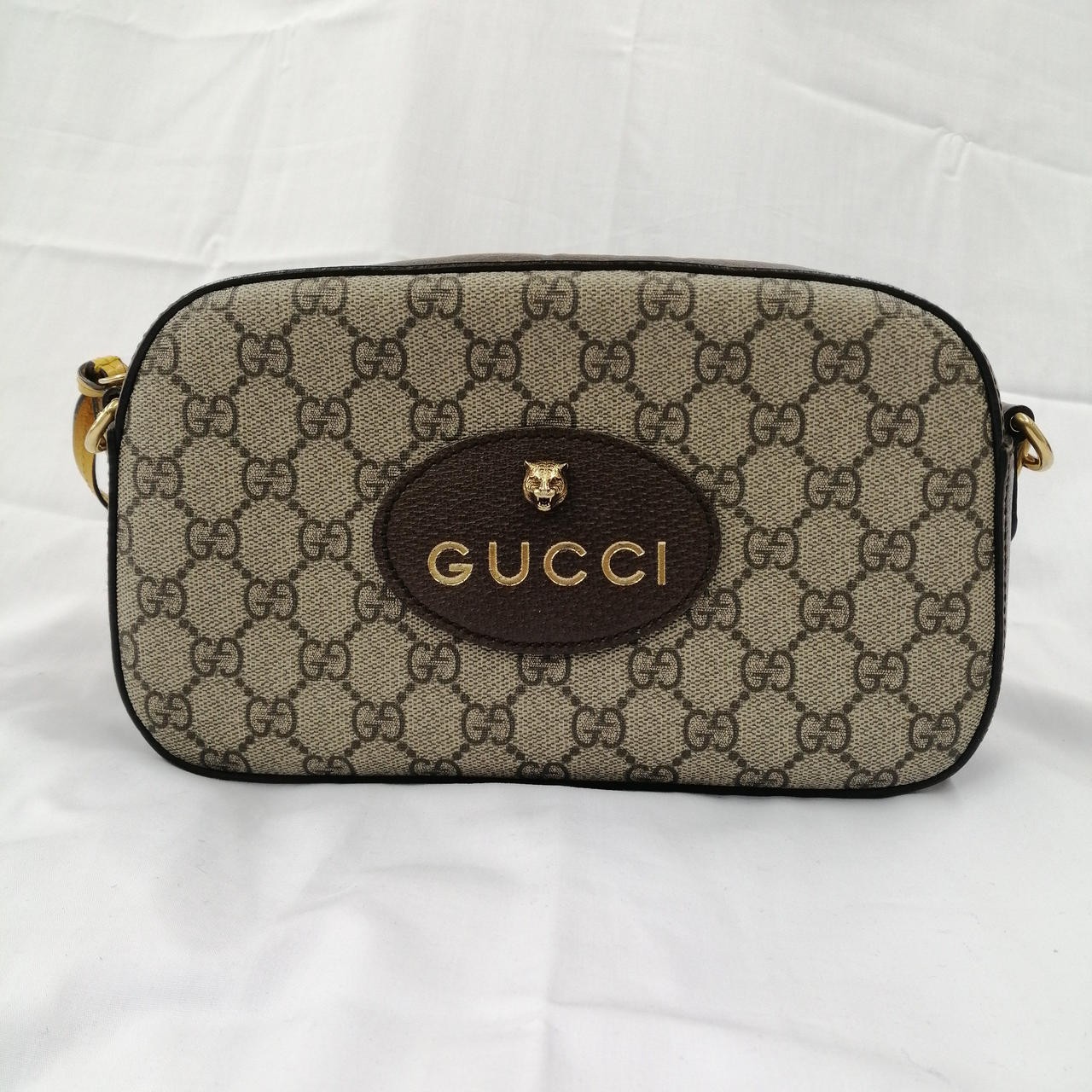 GUCCI 476466 Messenger Shoulder Bag in Black Leather 825373