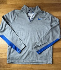 Nike Therma-Fit 1/4 Zip Pullover Mock Neck Long Sleeve Gray Blue Men's Size L
