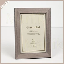 Natalini Handmade Italian Wooden Marquetry Frame 4x6" ( 10x15 cm ) Gray, NEW