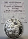 John Lennon 2017 Disobey Silver Shield BU with COA