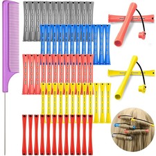 60 Pieces Hair Perm Rods Set Plastic Cold Wave Perming Rods for Natural Hair ...