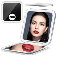 30X Magnifying Mirror, Compact Travel Mirror for Purse Pocket, Double-Sided...