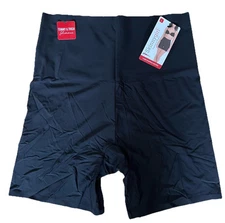 Skinnygirl Shapewear Laser Shaping Shorts Sz L Black Tummy Thigh Slimmer NWT