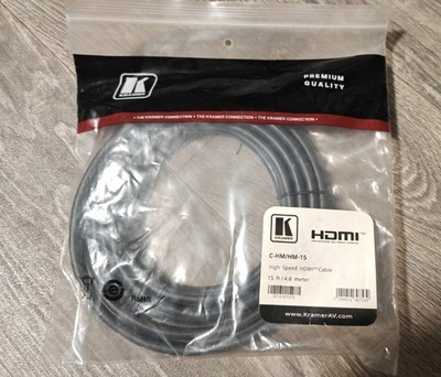 Kramer C-HM/HM-15 High Speed HDMI Kabel 4,6 m schwarz Rundkabel Stecker NEU