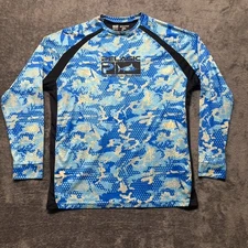 Pelagic Shirt Mens Large Blue VaporTek Performance Long Sleeve Deep Sea Fishing