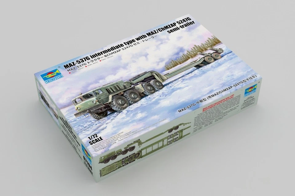Trumpeter 1:72 MAZ-537G INTERMEDIATE TYPE WITH MAZ/CHMZAP 5247G SEMI-TRAILER - Immagine 2 di 4