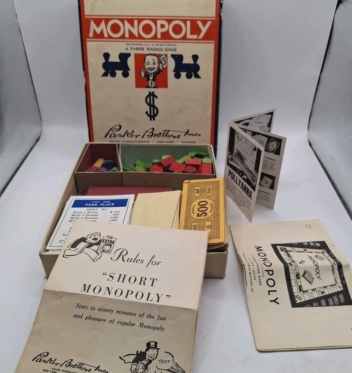 Parker Brothers Monopoly 1936 Year Vintage Manufacture Board