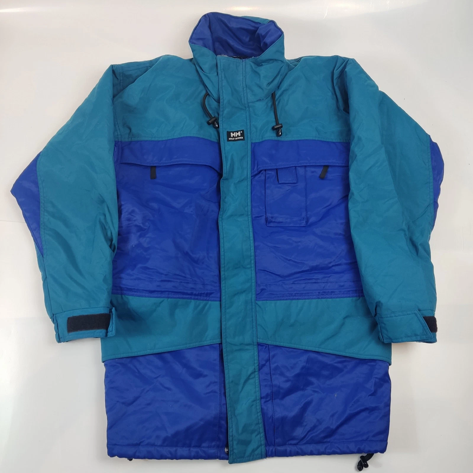 Helly Hansen Men's Medium Sherpa Lined Ski Jacket Blue 90s Vintage Winter Snow