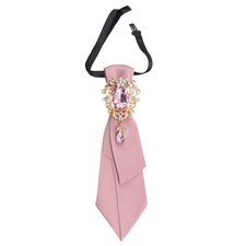 Women Lady Girls Adjustable Rhinestone Crystal PreTied Necktie Casual School