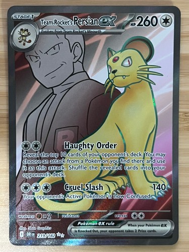 Team Rocket's Persian ex 219/182 Ultra Rare Destined Rivals Pokemon Holo NM