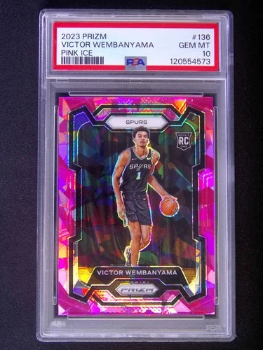 2023-24 Panini Prizm Victor Wembanyama #136 RC Rookie Pink Ice PSA 10 #S01