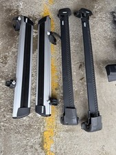 Thule Roof Mount Ski Snowboard Rack Set Black Silver Thule Roof Mount Ski Snowboard Rack Set Black Silver