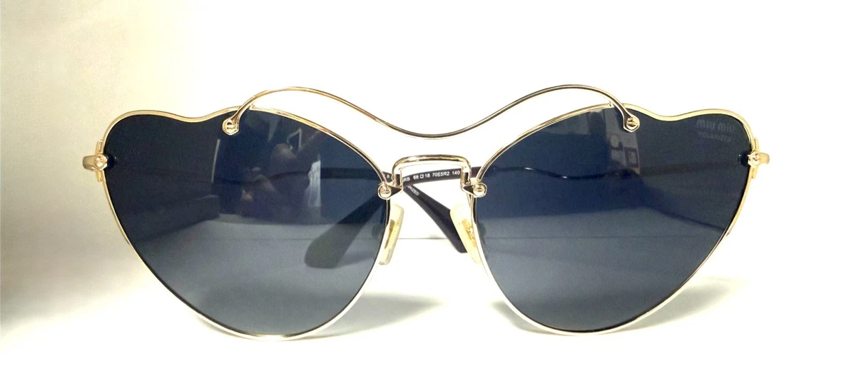 Miu Miu Heart Gold Sunglasses for Women for sale | eBay