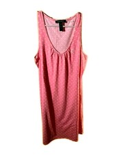 Lauren Ralph Lauren M Polka Dot Pink White Nightgown Short Babydoll Sleeveless