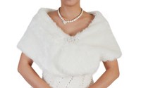 Bridal Ivory Faux Fur Bolero Shawl Shrug One Size Bridal Ivory Faux Fur Bolero Shawl Shrug One Size