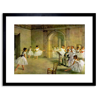 Painting Degas Hall Opera Ballet Rue Peletier Framed Picture Art Print 9x7 Inch