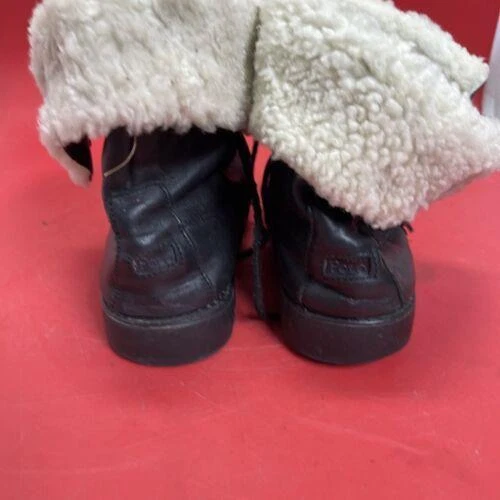 Ralph Lauren Polo BLK Leather/Sherpa Boots Size 8.5 - Image 3 of 4