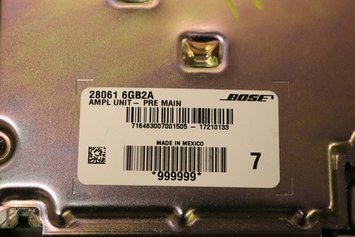 Amplificador de audio Nissan 370Z 2018 edición Nismo VQ37 OEM BOSE #7141 - Imagen 5 de 5