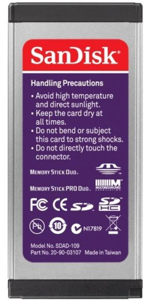 2x SanDisk ExpressCard Reader/Writer SD SDHC MS Memory Stick Duo MacBook Pro/PC - Image 3 of 4