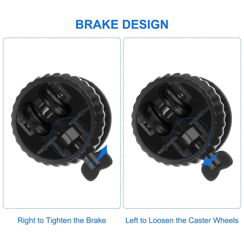 24 Pcs Self Adhesive Mini Caster Wheels with Brake Universal Wheels