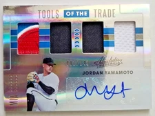 Jordan Yamamoto RC 2020 Panini Absolute TOT Auto Jersey Patch 001/149 Marlins A1