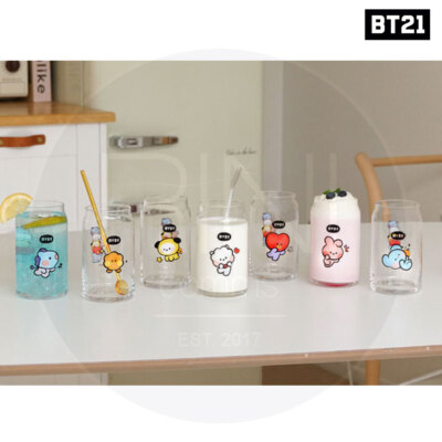 BTS BT21 Official Authentic Goods Glass Cup 490ml minini Ver + Tracking Number