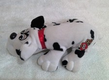 Vintage 1984 Pound Puppies 8" Tonka White with Black Spots Red Collar