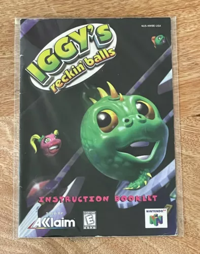 Iggy's Reckin' Balls Instruction Manual AUTHENTIC! (Nintendo 64, N64) NTSC USA!