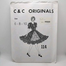 C  C Originals 114 Square Dance Dress Sewing Pattern Size 6-10 Uncut