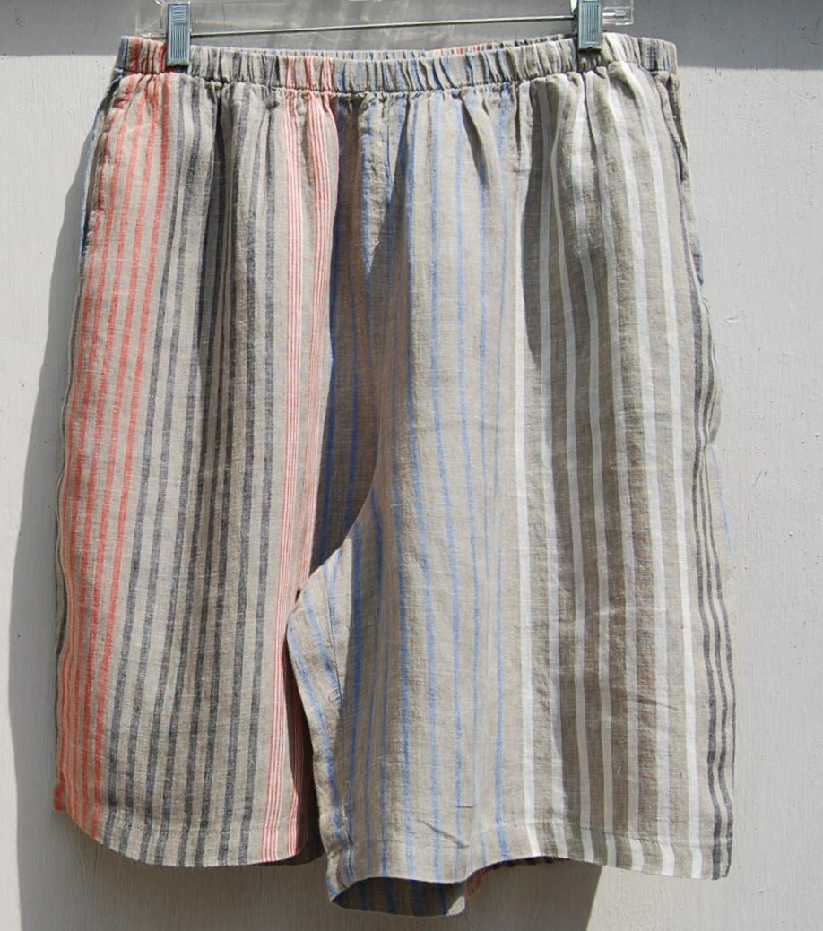 NEW FLAX STRIPE Light Weight Linen SUN SHORTS L
Opens in a new window or tab