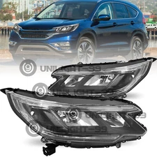 For 2015-2016 Honda CRV CR-V EX EX-L OE Style LED DRL Black Headlights Pair