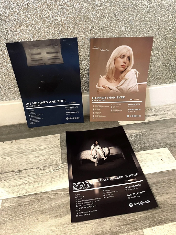 Billie Eilish Musik Wandkunstdrucke Album Songs Poster A2 A3 A4 8x10 cm