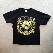 KYNG Shirt Adult Large Black Graphic Band Tee Hard Rock Stoner Metal Music Biker