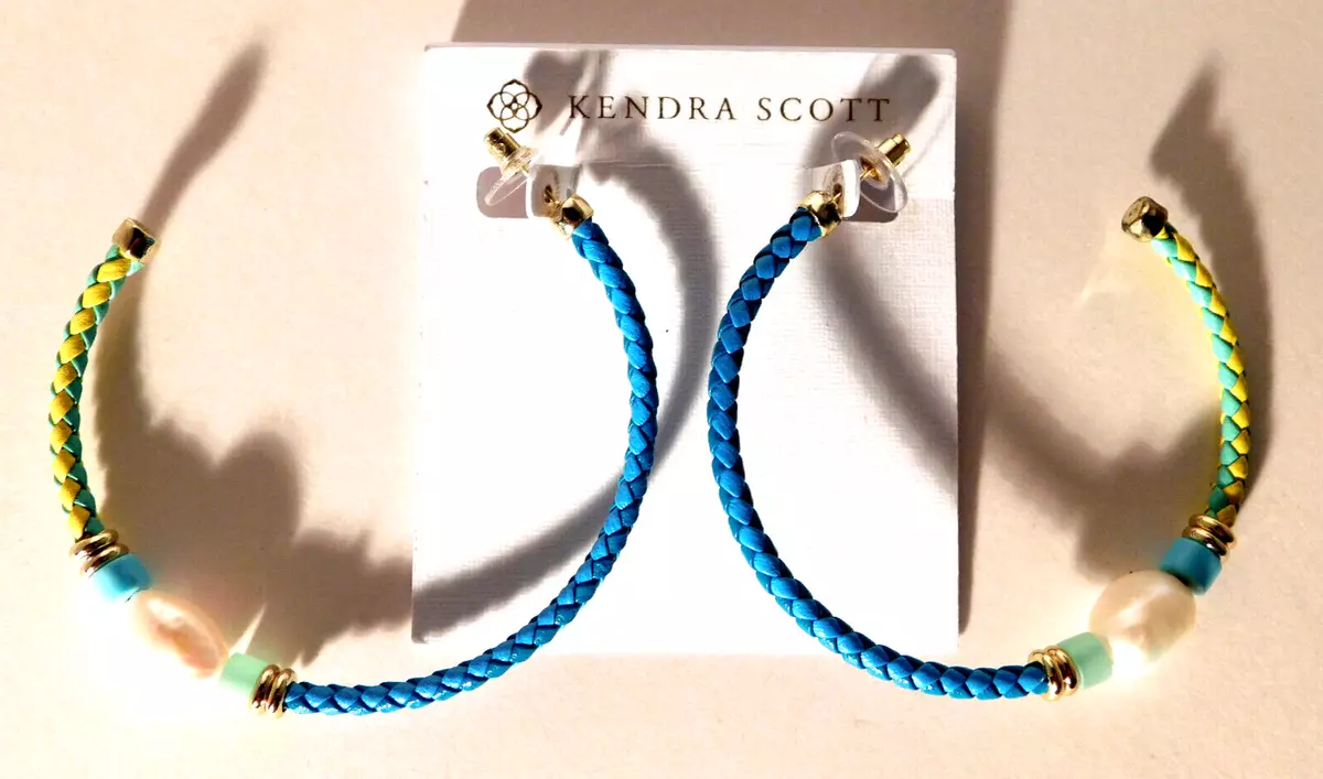 Kendra Scott Raven Hoop Earrings Turquoise Blue Mix Pearl NEW eBay
