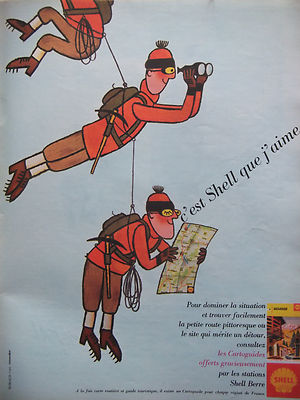 PRESSEWERBUNG 1962 ES IST SHELL, DIE ICH LIEBE - BERGSTEIGER - ADVERTISING