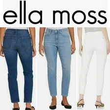 Ella Moss Women's High Rise Slim Straight Ankle 26" Inseam Jeans multiple colors