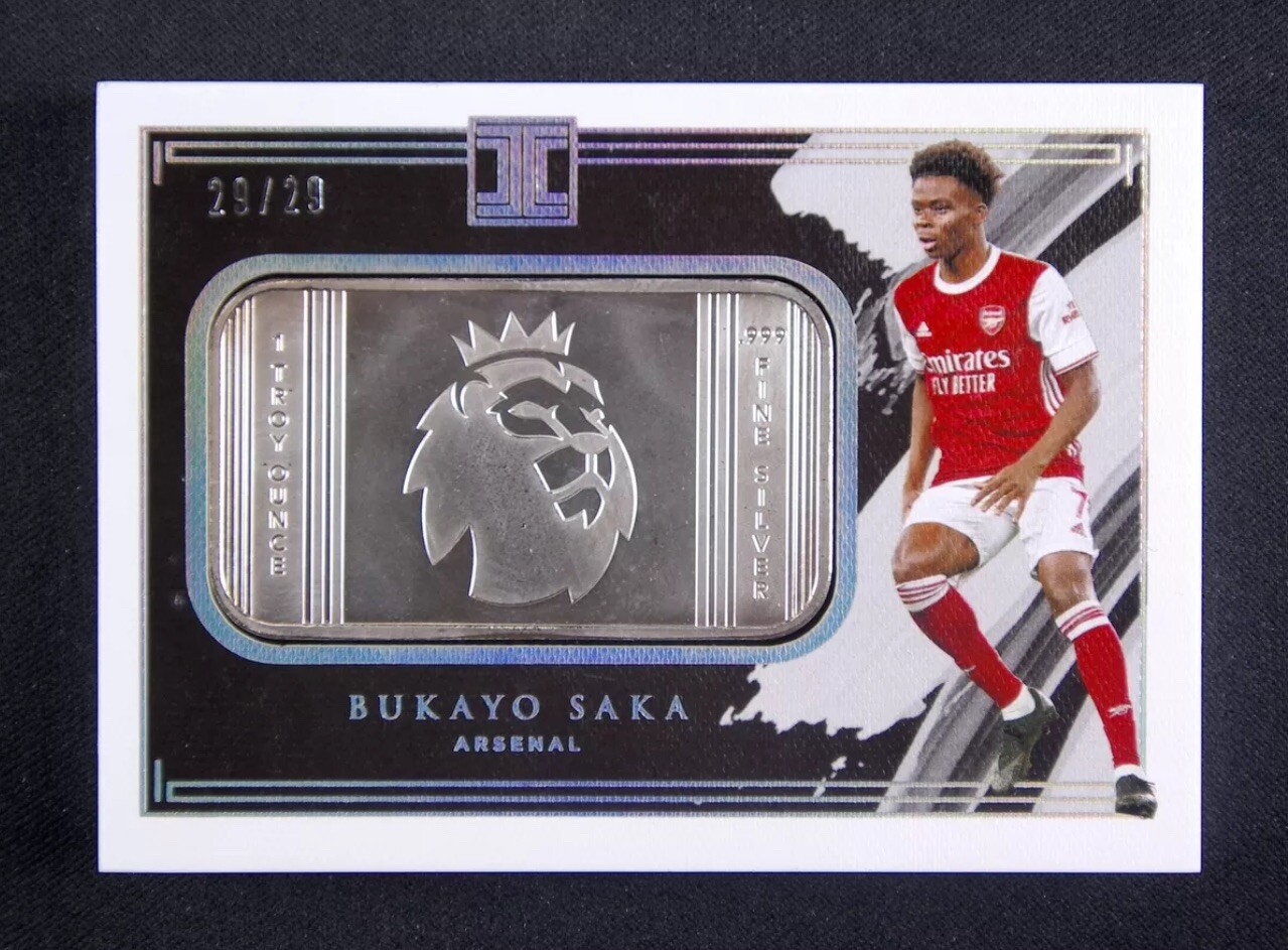 2020-21 Panini Impeccable Bukayo Saka #3 Silver Arsenal Logo 29/29