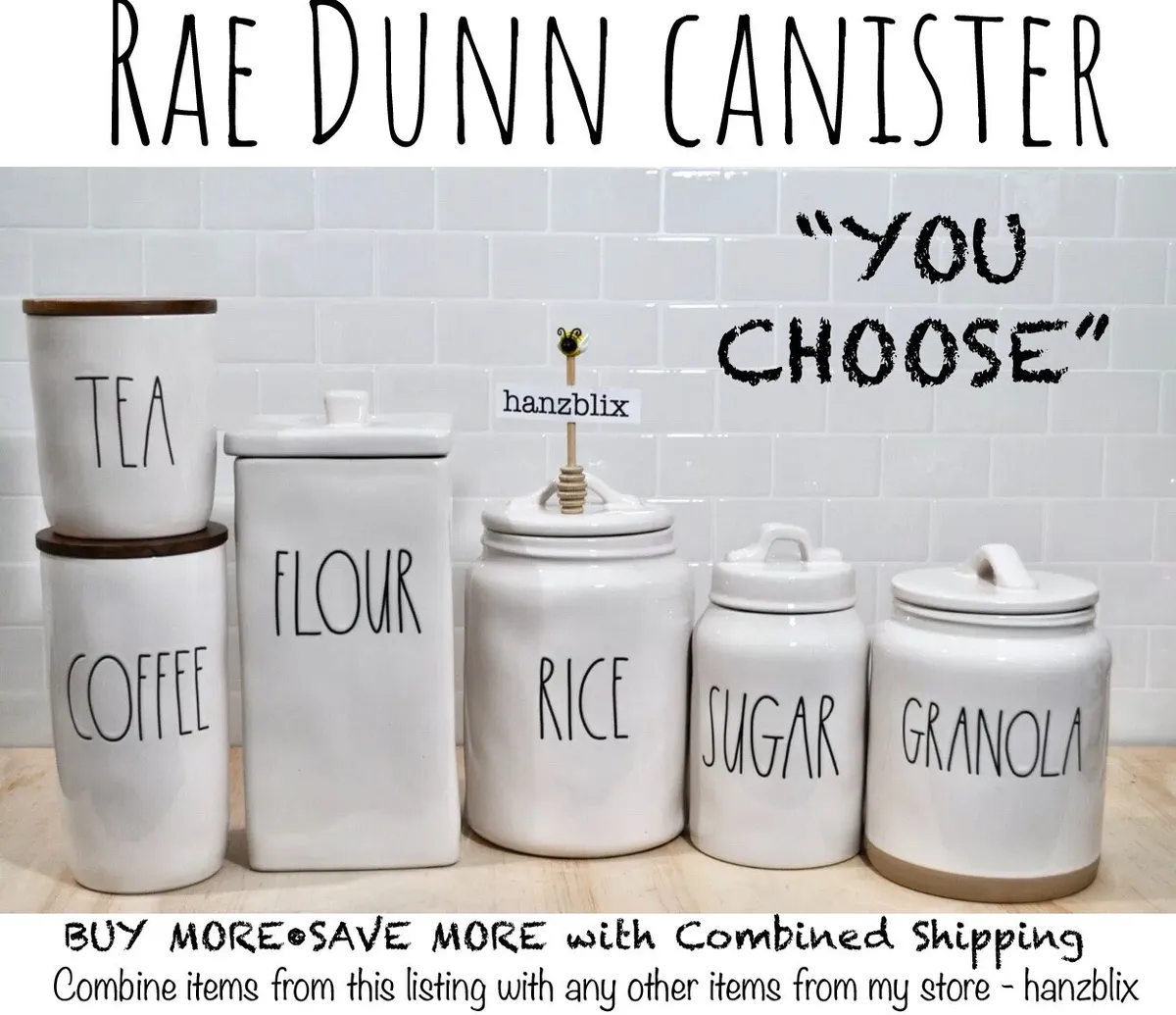 Rae Dunn Canister COFFEE SUGAR TEA FLOUR COCOA PANCAKE MIX YOU  CHOOSENEW'20'21